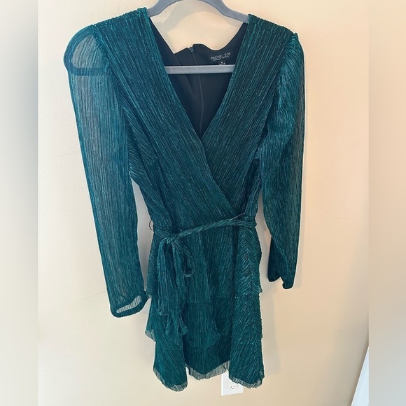 Rachel Zoe Metallic Dress green long sleeve size M - Picture 1 of 8